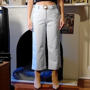 Stylish Light Blue Cropped Pants
